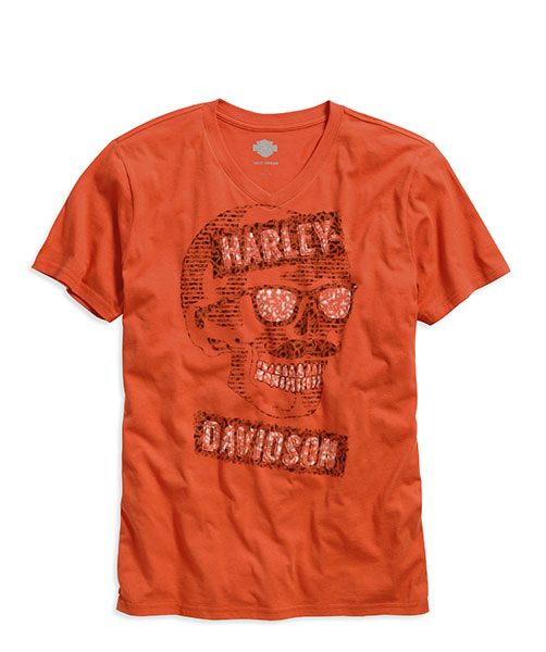 MUSTACHE SKULL V-NECK TEE - Maglia Uomo